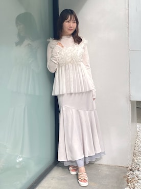 「MERCURYDUO（マーキュリーデュオ）のアイテム（Tシャツ/カットソー）」を使った、NANAさん（レディース・155cm）の夏コーディネート