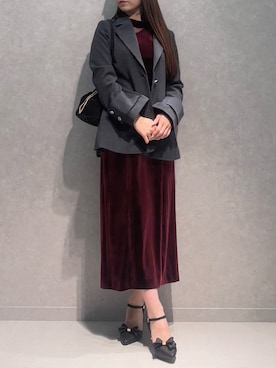 「アイテム（ドレス）」を使った、NANAさん（レディース・155cm）の冬コーディネート