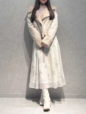 「アイテム（ムートンコート）」を使った、NANAさん（レディース・155cm）の秋コーディネート