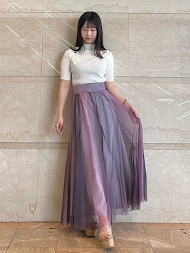 「MERCURYDUO（マーキュリーデュオ）のアイテム（シューズ）」を使った、NANAさん（レディース・155cm）の夏コーディネート