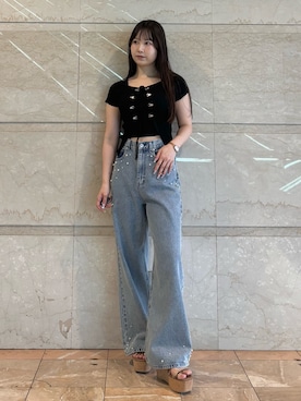 「MERCURYDUO（マーキュリーデュオ）のアイテム」を使った、NANAさん（レディース・155cm）の夏コーディネート