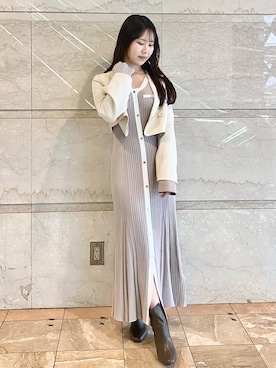 「MERCURYDUO（マーキュリーデュオ）のアイテム（テーラードジャケット）」を使った、NANAさん（レディース・155cm）の冬コーディネート