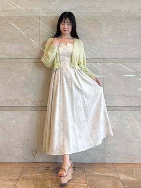 「MERCURYDUO（マーキュリーデュオ）のアイテム（カーディガン/ボレロ）」を使った、NANAさん（レディース・155cm）の春コーディネート