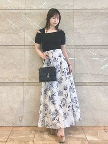 ボタニカルフラワーフレアースカート｜マーキュリーデュオ