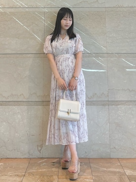 「MERCURYDUO（マーキュリーデュオ）のアイテム（シューズ）」を使った、NANAさん（レディース・155cm）の夏コーディネート