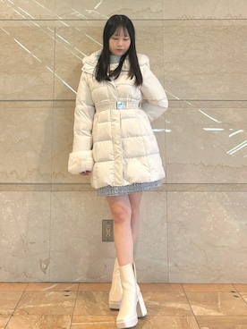 「MERCURYDUO（マーキュリーデュオ）のアイテム（ダウンジャケット/コート）」を使った、NANAさん（レディース・155cm）の秋コーディネート