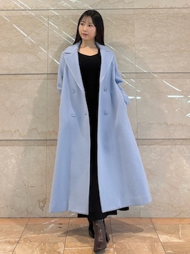 「MERCURYDUO（マーキュリーデュオ）のアイテム（チェスターコート）」を使った、NANAさん（レディース・155cm）の冬コーディネート