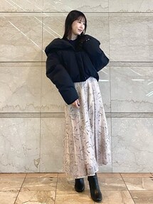 オーガンジーフラワー刺繍スカート｜マーキュリーデュオ
