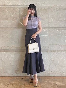 「MERCURYDUO（マーキュリーデュオ）のアイテム（シューズ）」を使った、NANAさん（レディース・155cm）の夏コーディネート