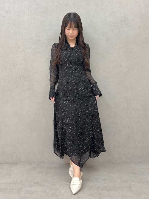 ツイストネックロングスリーブワンピース（ワンピース