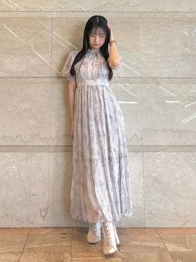 「MERCURYDUO（マーキュリーデュオ）のアイテム（ブーツ）」を使った、NANAさん（レディース・155cm）の春コーディネート