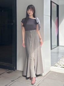 BIGリボン付きニットトップス MERCURYDUO ニット セーター BIGリボン付きニットトップス