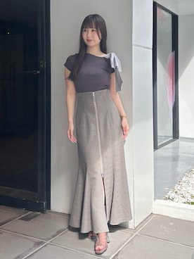 「MERCURYDUO（マーキュリーデュオ）のアイテム（ブーツ）」を使った、NANAさん（レディース・155cm）の夏コーディネート