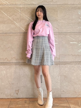 「MERCURYDUO（マーキュリーデュオ）のアイテム（Tシャツ/カットソー）」を使った、NANAさん（レディース・155cm）の冬コーディネート