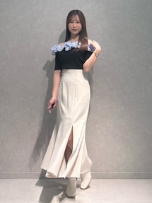 2WAY異素材ランダムラッフルニット｜マーキュリーデュオ（MERCURYDUO