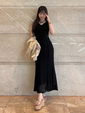 「MERCURYDUO（マーキュリーデュオ）のアイテム（ワンピース/ドレス）」を使った、NANAさん（レディース・155cm）の夏コーディネート