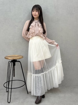 「MERCURYDUO（マーキュリーデュオ）のアイテム」を使った、NANAさん（レディース・155cm）の夏コーディネート