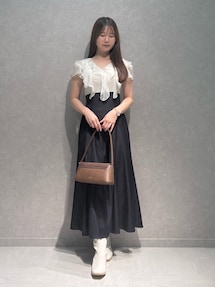 2WAYラッフルブラウスドッキングワンピース｜マーキュリーデュオ