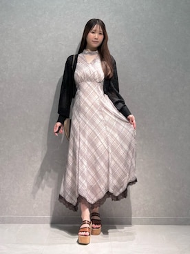 「MERCURYDUO（マーキュリーデュオ）の【MILLELA FIRENZE】ハート型バッグ（ショルダーバッグ、ベージュ系）」を使った、NANAさん（レディース・155cm）の夏コーディネート