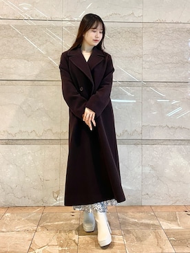 「MERCURYDUO（マーキュリーデュオ）のアイテム（チェスターコート）」を使った、NANAさん（レディース・155cm）の秋コーディネート