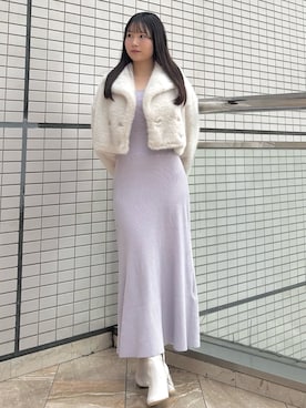 「MERCURYDUO（マーキュリーデュオ）のアイテム（その他アウター）」を使った、NANAさん（レディース・155cm）の冬コーディネート