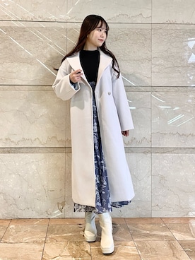 「MERCURYDUO（マーキュリーデュオ）のアイテム（チェスターコート）」を使った、NANAさん（レディース・155cm）の秋コーディネート