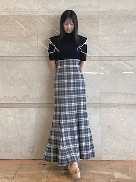 「MERCURYDUO（マーキュリーデュオ）のアイテム（シューズ）」を使った、NANAさん（レディース・155cm）の夏コーディネート