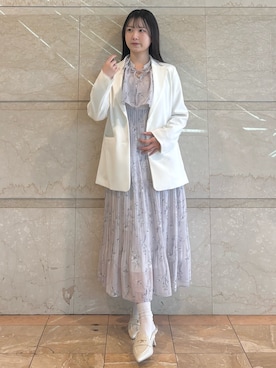 「MERCURYDUO（マーキュリーデュオ）のアイテム（ジャケット/アウター）」を使った、NANAさん（レディース・155cm）の春コーディネート