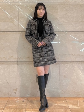 「MERCURYDUO（マーキュリーデュオ）のアイテム（テーラードジャケット）」を使った、NANAさん（レディース・155cm）の冬コーディネート