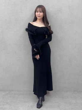 「アイテム（ワンピース）」を使った、NANAさん（レディース・155cm）の冬コーディネート