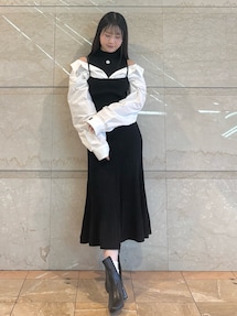 ワンピース maryquant MARY QUANTコラボ】シャツドッキングニットワンピース