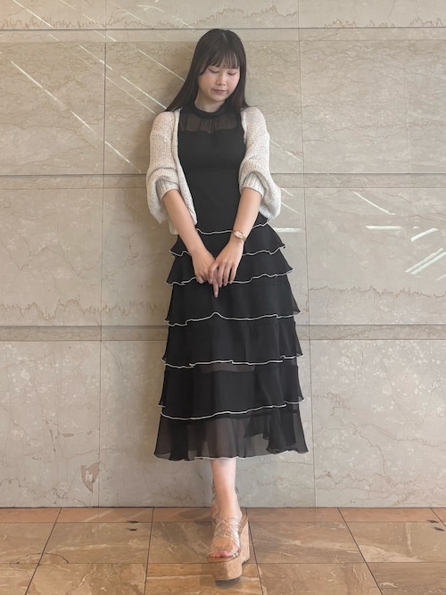 シフォンティアードワンピース