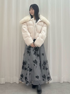 「MERCURYDUO（マーキュリーデュオ）のアイテム（ダウンジャケット/コート）」を使った、NANAさん（レディース・155cm）の秋コーディネート