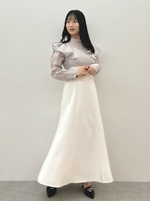 MERCURYDUO 2WAYシアーチェックラッフルドッキングワンピース　S MERCURYDUO ワンピース 2WAYシアーチェックラッフルドッキング