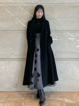 「MERCURYDUO（マーキュリーデュオ）のアイテム（その他アウター）」を使った、NANAさん（レディース・155cm）の冬コーディネート