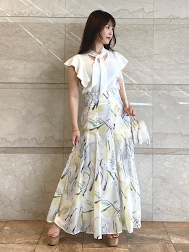 「MERCURYDUO（マーキュリーデュオ）のアイテム（ボストンバッグ）」を使った、NANAさん（レディース・155cm）の夏コーディネート