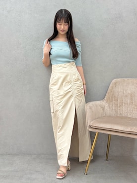 「MERCURYDUO（マーキュリーデュオ）のアイテム」を使った、NANAさん（レディース・155cm）の夏コーディネート
