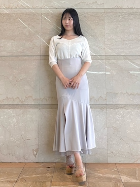 「MERCURYDUO（マーキュリーデュオ）のアイテム（シューズ）」を使った、NANAさん（レディース・155cm）の夏コーディネート