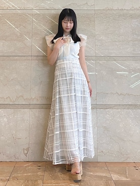「MERCURYDUO（マーキュリーデュオ）のアイテム（シューズ）」を使った、NANAさん（レディース・155cm）の夏コーディネート