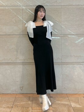 「MERCURYDUO（マーキュリーデュオ）のアイテム（その他シューズ）」を使った、NANAさん（レディース・155cm）の冬コーディネート