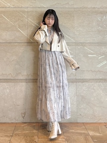 mercuryduo花柄プリーツティアードワンピース マーキュリーデュオ セール】花柄フラワープリーツティアードワンピース（ワンピース