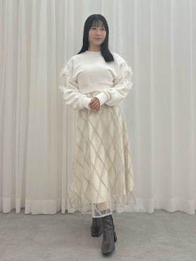 「MERCURYDUO（マーキュリーデュオ）のアイテム（Tシャツ/カットソー）」を使った、NANAさん（レディース・155cm）の秋コーディネート