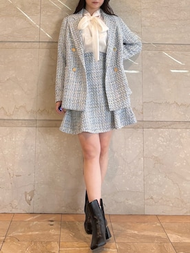 「MERCURYDUO（マーキュリーデュオ）のアイテム（テーラードジャケット）」を使った、NANAさん（レディース・155cm）の冬コーディネート