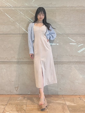 「MERCURYDUO（マーキュリーデュオ）のアイテム（カーディガン/ボレロ）」を使った、NANAさん（レディース・155cm）の春コーディネート