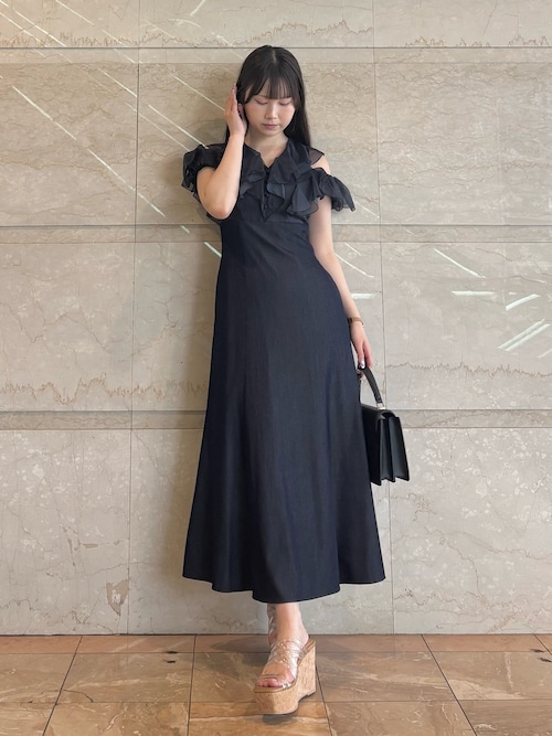 2WAYシアーラッフルドッキングワンピース