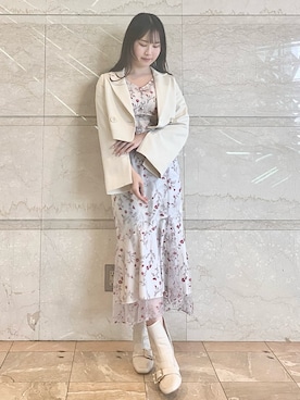 「MERCURYDUO（マーキュリーデュオ）のアイテム（テーラードジャケット）」を使った、NANAさん（レディース・155cm）の春コーディネート
