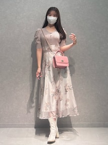 ブーケ花柄ニットドッキングワンピース｜マーキュリーデュオ