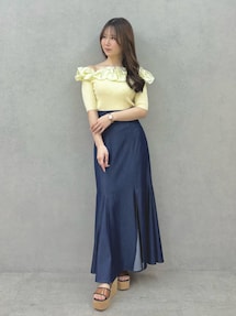 2WAY異素材ランダムラッフルニット｜マーキュリーデュオ（MERCURYDUO