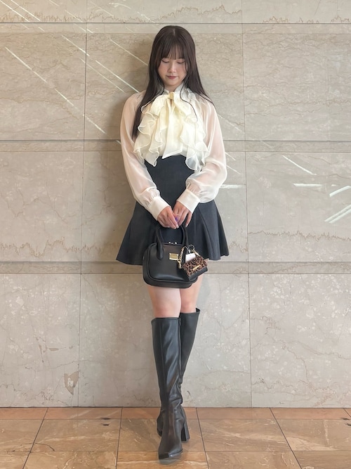 セール】シフォンラッフルフリルボウタイブラウス（シャツ/ブラウス