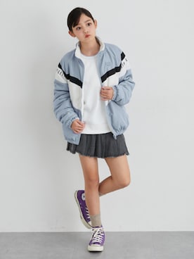 「アイテム（スカート）」を使った、nissen Kids Modelsさん（キッズ・152cm）の秋コーディネート